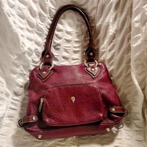 Vintage Lancaster Burgundy Leather Satchel